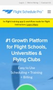 How flightschedulepro.com looks like on a mobile device such as an iPhone.