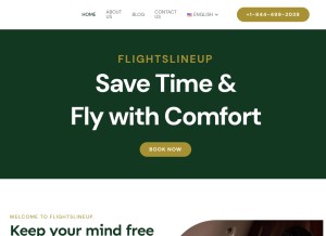 How flightslineup.com looks like on a tablet such as an iPad.