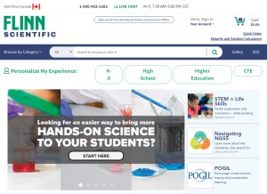 How flinnsci.com looks like on a tablet such as an iPad.