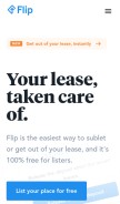 How flip.lease looks like on a mobile device such as an iPhone.