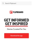 How flipboard.com looks like on a mobile device such as an iPhone.