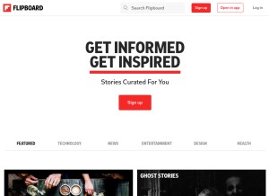 How flipboard.com looks like on a tablet such as an iPad.