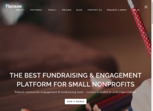 How flipcause.com looks like on a tablet such as an iPad.