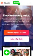How flipgrid.com looks like on a mobile device such as an iPhone.