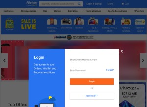 How flipkart.com looks like on a tablet such as an iPad.