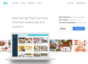 How flipp.com looks like on a tablet such as an iPad.