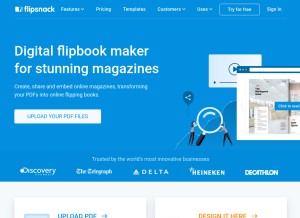 How flipsnack.com looks like on a tablet such as an iPad.