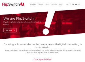 How flipswitch.com looks like on a tablet such as an iPad.