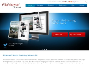How flipviewer.com looks like on a tablet such as an iPad.