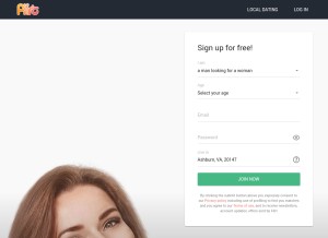 How flirt.com looks like on a tablet such as an iPad.