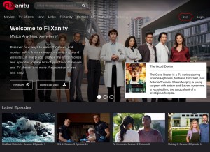 How flixanity.io looks like on a tablet such as an iPad.