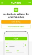 How flixbus.de looks like on a mobile device such as an iPhone.