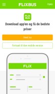 How flixbus.dk looks like on a mobile device such as an iPhone.