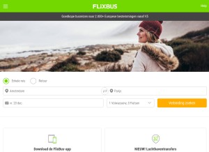 How flixbus.nl looks like on a tablet such as an iPad.
