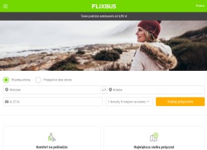 How flixbus.pl looks like on a tablet such as an iPad.
