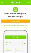 How flixbus.ro looks like on a mobile device such as an iPhone.