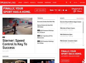 How flobowling.com looks like on a tablet such as an iPad.