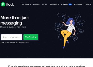 How flock.com looks like on a tablet such as an iPad.