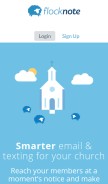 How flocknote.com looks like on a mobile device such as an iPhone.