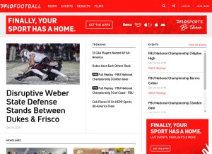 How flofootball.com looks like on a tablet such as an iPad.