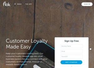 How flok.com looks like on a tablet such as an iPad.