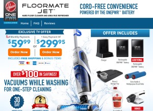 How floormatejet.com looks like on a tablet such as an iPad.