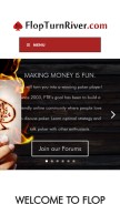 How flopturnriver.com looks like on a mobile device such as an iPhone.