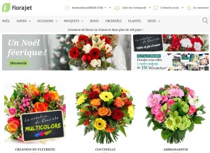 How florajet.com looks like on a tablet such as an iPad.