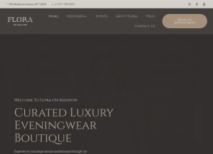 How floraonmadison.com looks like on a tablet such as an iPad.