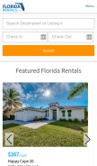 How floridarentals.com looks like on a mobile device such as an iPhone.