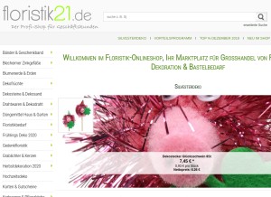 How floristik21.de looks like on a tablet such as an iPad.