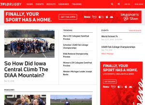 How florugby.com looks like on a tablet such as an iPad.
