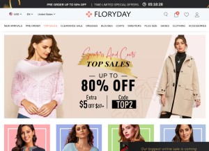 How floryday.com looks like on a tablet such as an iPad.