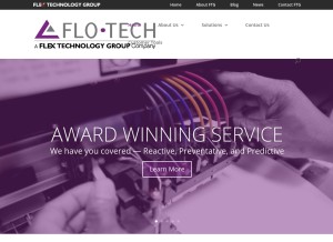How flotech.net looks like on a tablet such as an iPad.