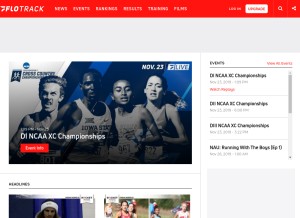 How flotrack.org looks like on a tablet such as an iPad.