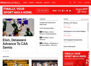 How flovolleyball.tv looks like on a tablet such as an iPad.