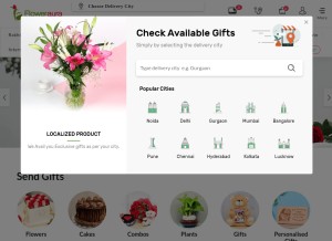 How floweraura.com looks like on a tablet such as an iPad.