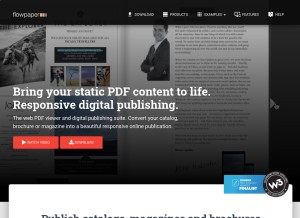 How flowpaper.com looks like on a tablet such as an iPad.