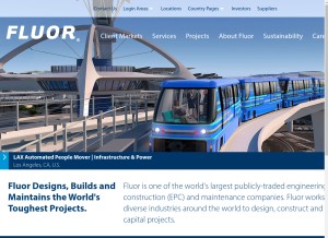 How fluor.com looks like on a tablet such as an iPad.