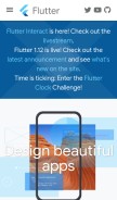 How flutter.io looks like on a mobile device such as an iPhone.