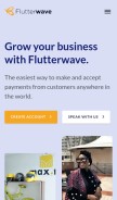 How flutterwave.com looks like on a mobile device such as an iPhone.