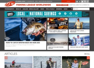 How flwfishing.com looks like on a tablet such as an iPad.