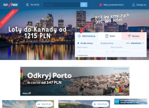How fly4free.pl looks like on a tablet such as an iPad.