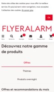 How flyeralarm.com looks like on a mobile device such as an iPhone.