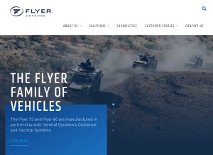 How flyerdefense.com looks like on a tablet such as an iPad.