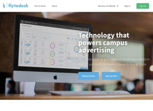 How flytedesk.com looks like on a tablet such as an iPad.