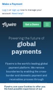 How flywire.com looks like on a mobile device such as an iPhone.
