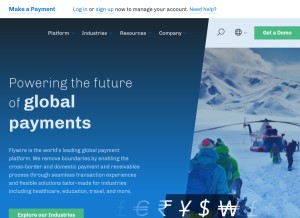 How flywire.com looks like on a tablet such as an iPad.