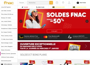 How fnac.ch looks like on a tablet such as an iPad.
