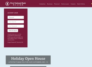 How fnbalaska.com looks like on a tablet such as an iPad.
